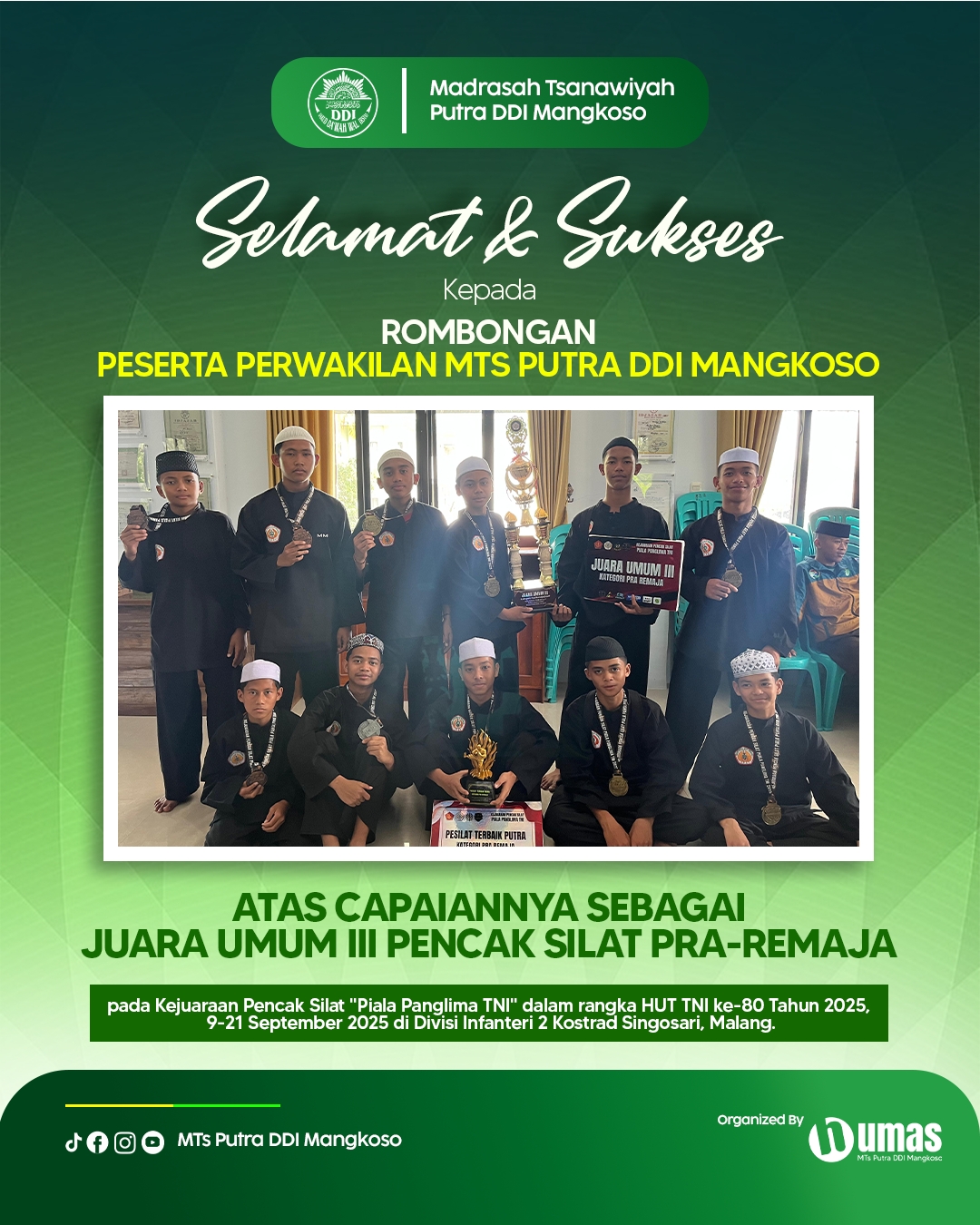 Juara Umum III Pencak Silat Pra-Remaja